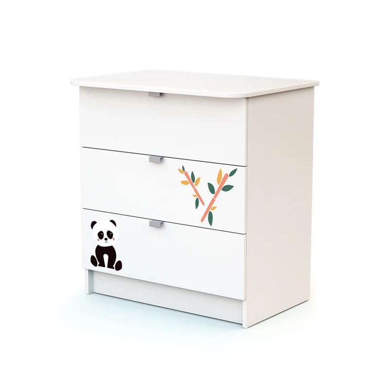 Commode 3 tiroirs avec plan à langer AT4 Webaby Panda