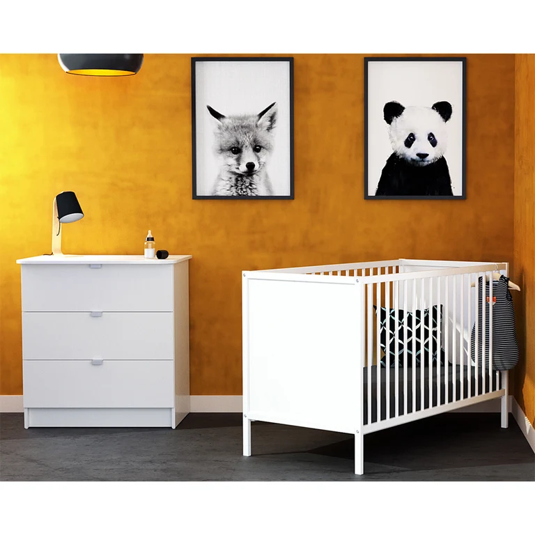 Commode 3 tiroirs avec plan à langer AT4 Webaby Renard