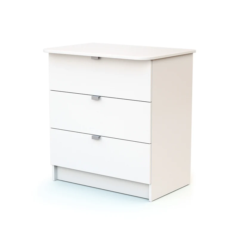 Lit bébé 60x120 et commode 3 tiroirs avec plan à langer AT4 Webaby Blanc