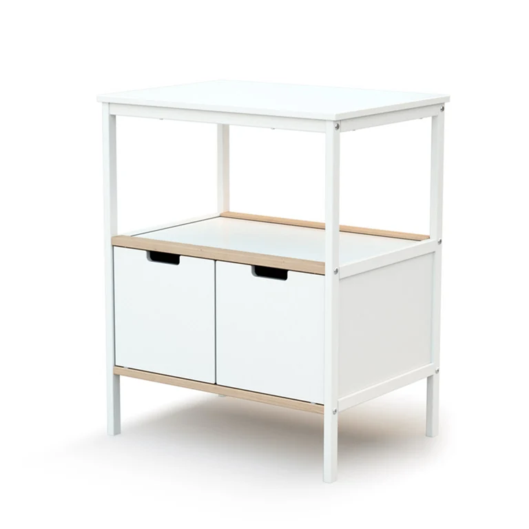 Table à langer 2 portes AT4 Essentiel Plus Blanc et hêtre