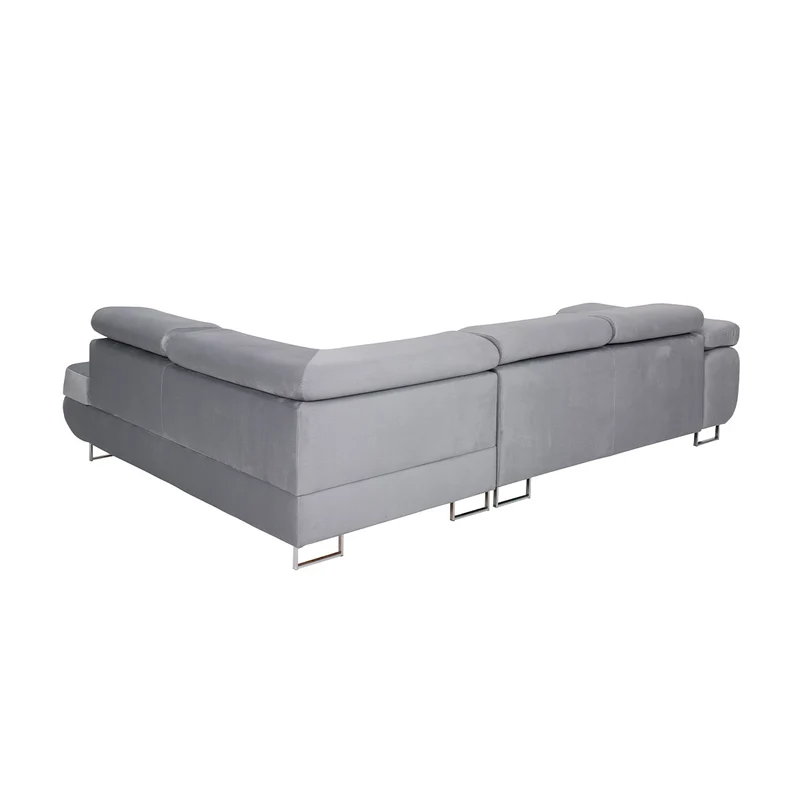 Canapé d'angle convertible droit 4 places Wilson velours Noir