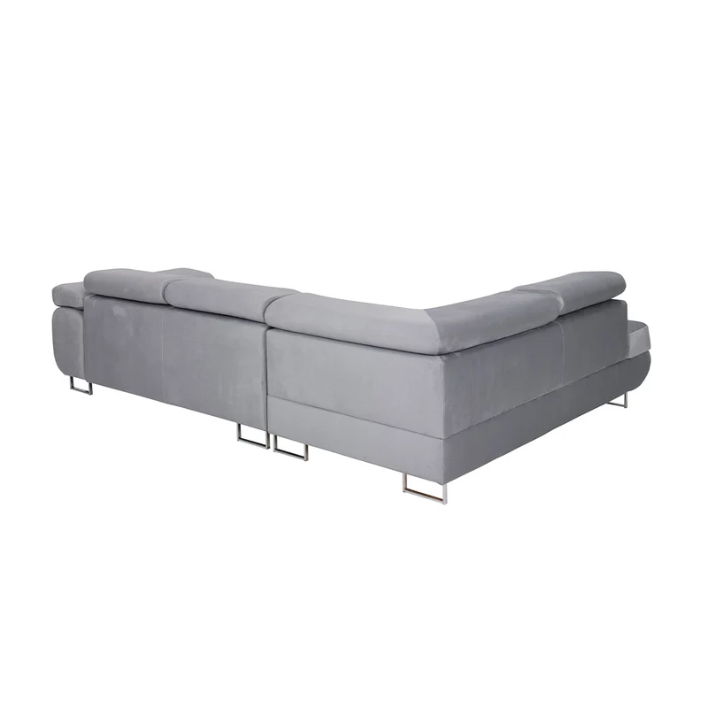 Canapé d'angle convertible gauche 4 places Wilson velours Noir