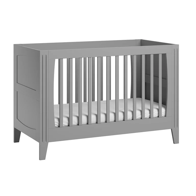 Lit bébé évolutif et commode 3 tiroirs Vox Milenne Gris