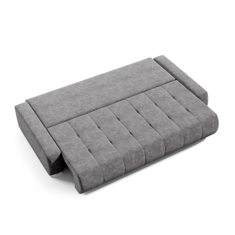 Canapé convertible 3 places avec coffre Jonas Gris foncé