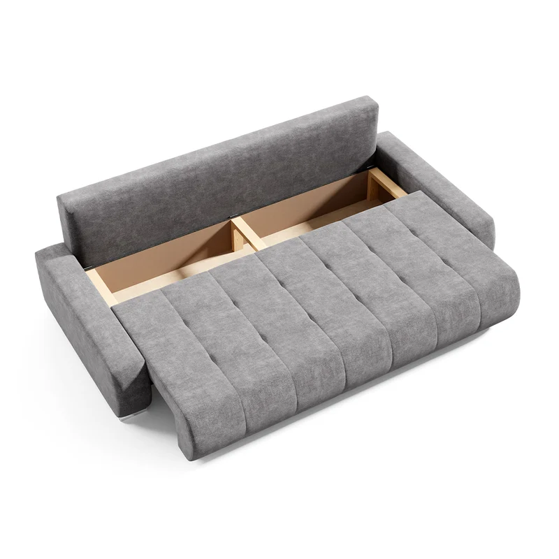 Canapé convertible 3 places avec coffre Jonas Gris foncé