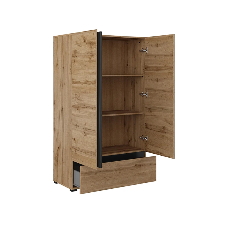 Petite armoire 2 portes 1 tiroir Lilia Bois