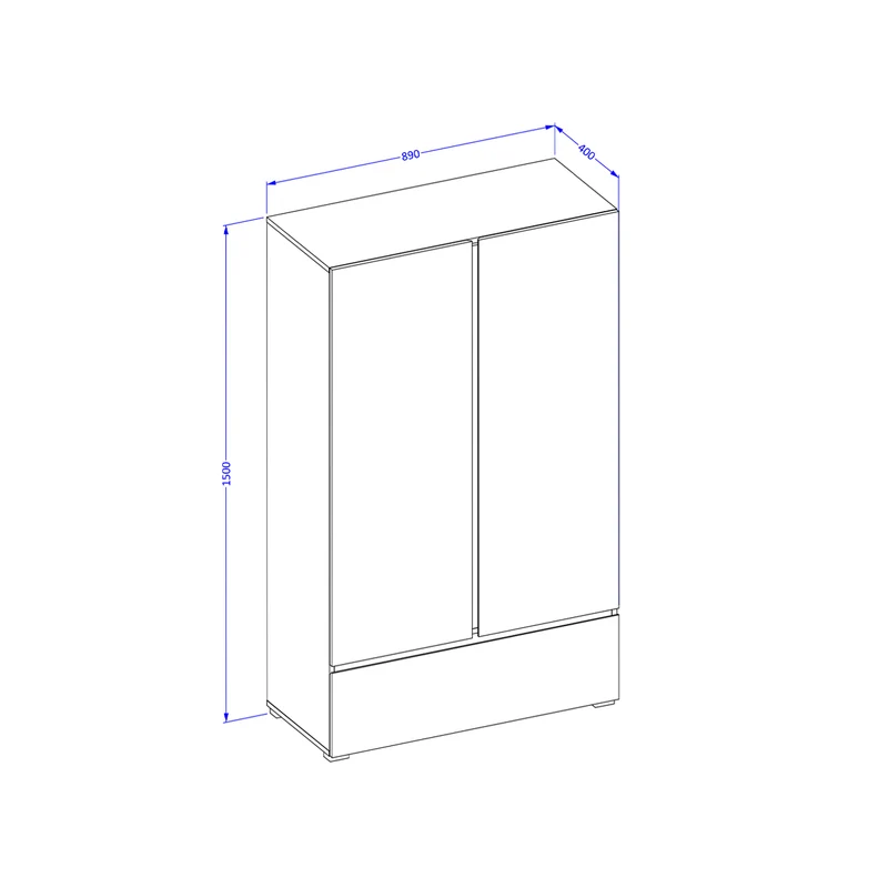 Petite armoire 2 portes 1 tiroir Lilia Bois