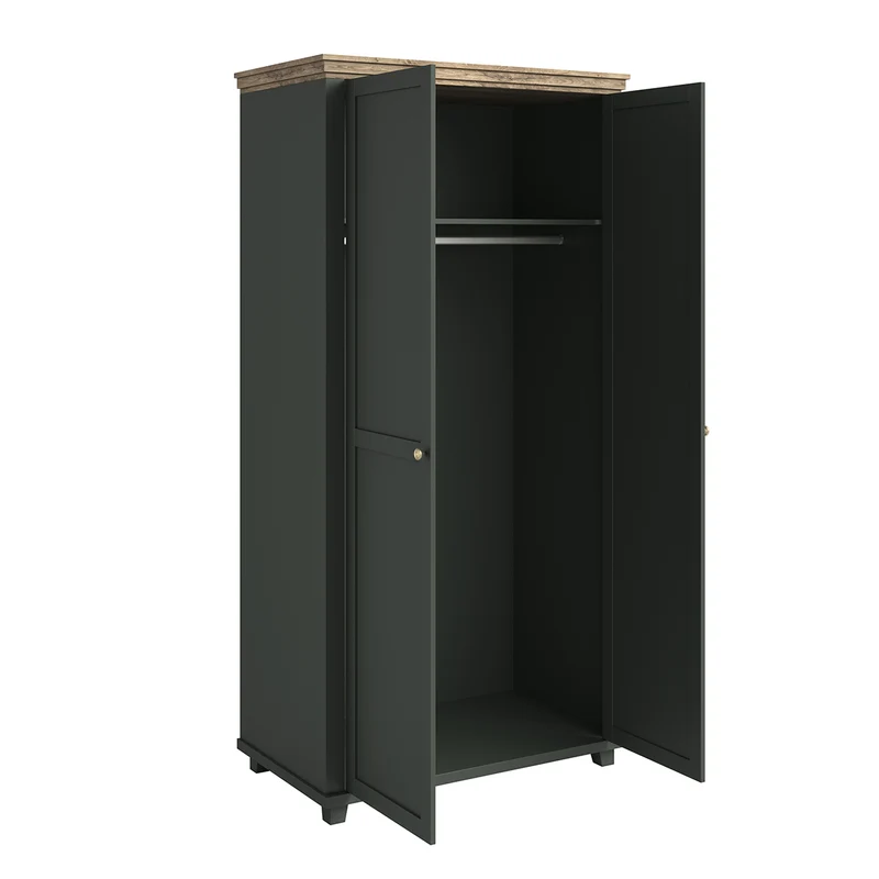 Armoire 2 portes Martin Vert et Bois