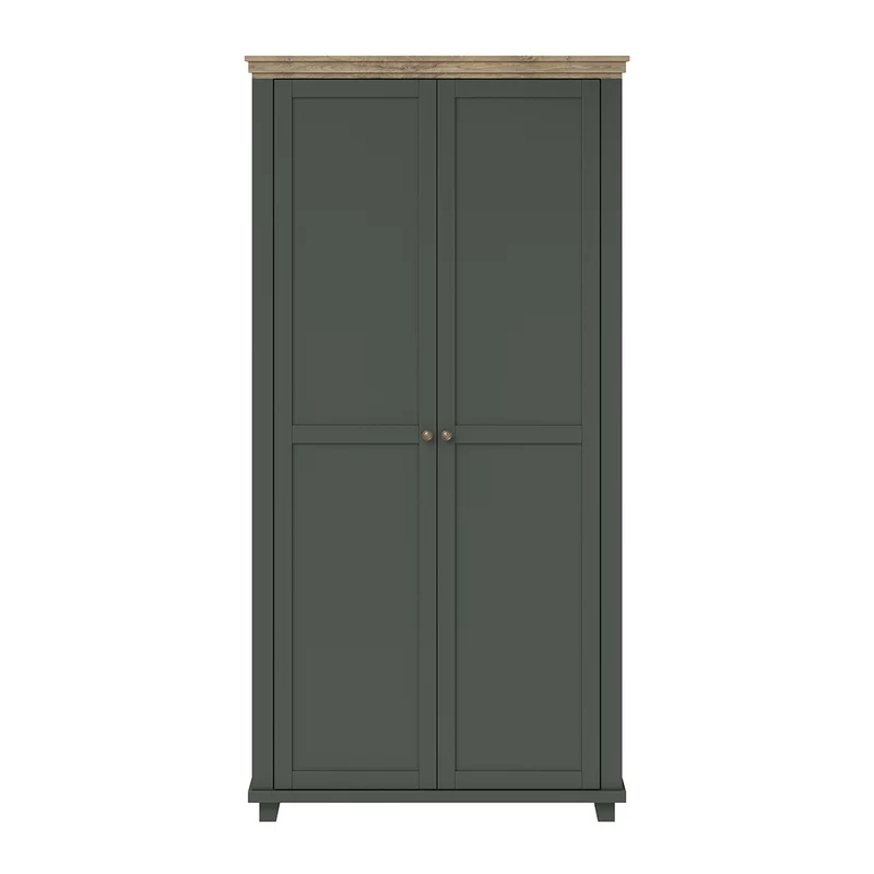 Armoire 2 portes Martin Vert et Bois