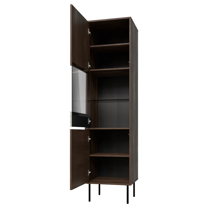 Vitrine 2 portes Astra Bois foncé et Cachemire