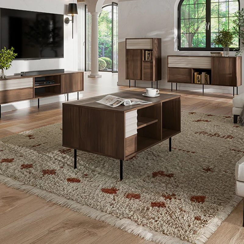 Table basse Astra Bois foncé et Cachemire