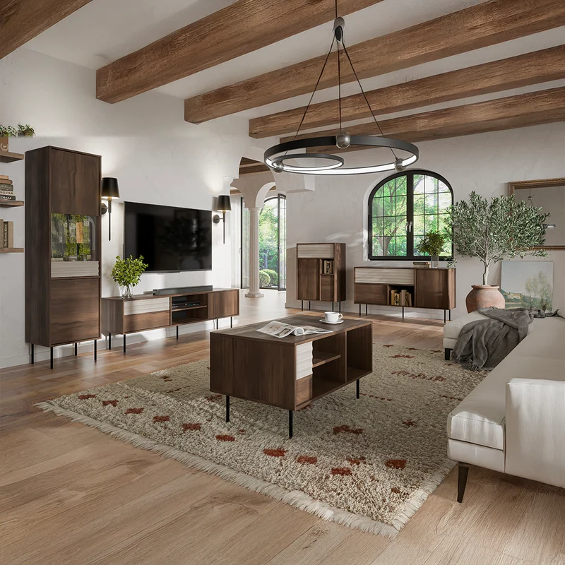 Table basse Astra Bois foncé et Cachemire
