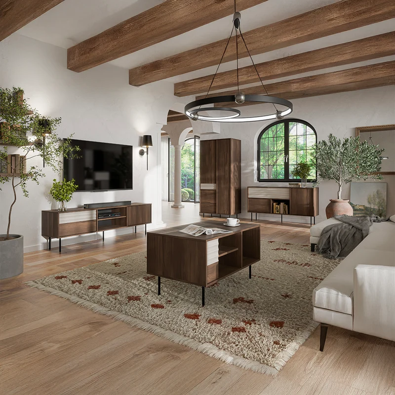 Table basse Astra Bois foncé et Cachemire