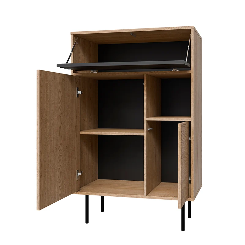 Buffet haut 3 portes Astra Bois et Noir