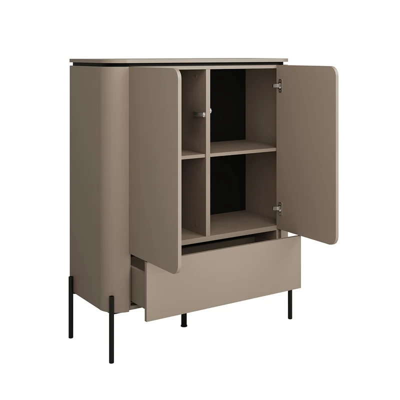 Buffet haut 2 portes 1 tiroir Junon Taupe
