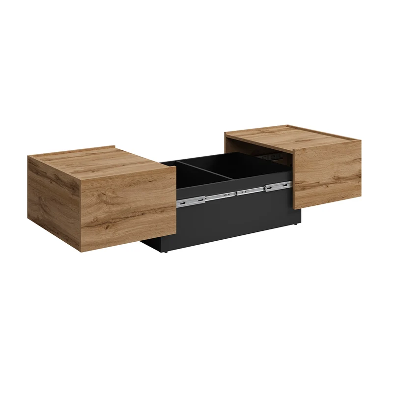 Table basse ouvrante Ekko Bois et Noir