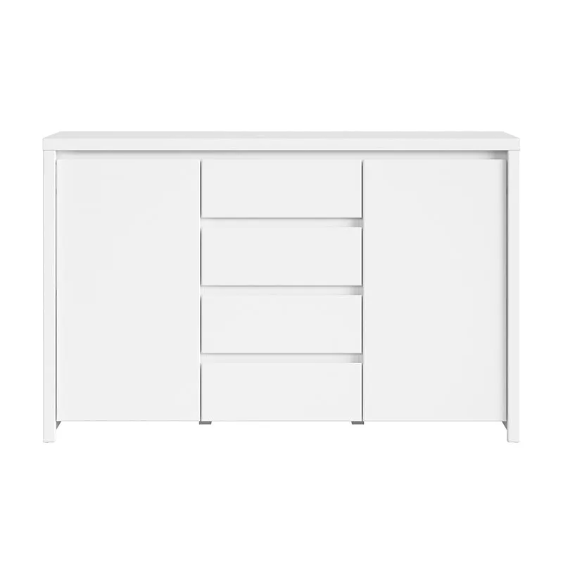 Buffet 2 portes 4 tiroirs Soren Blanc