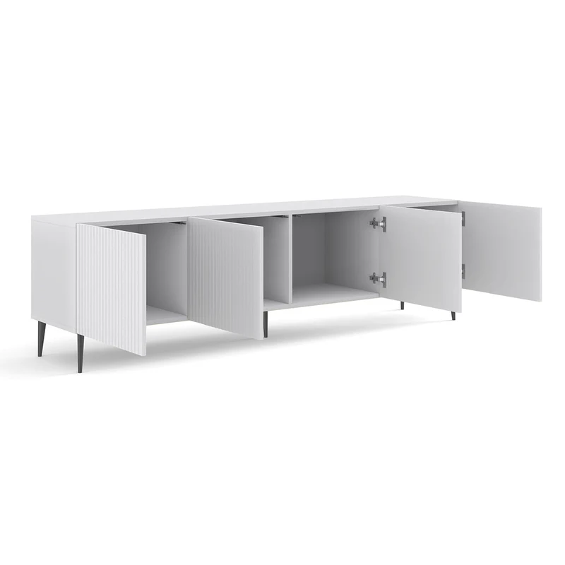 Meuble TV 4 portes 200 cm Philaé Blanc