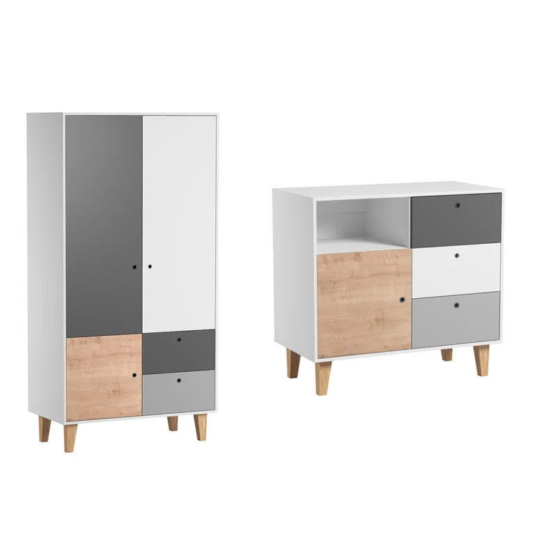 Commode 3 tiroirs et Armoire Vox Concept Bois