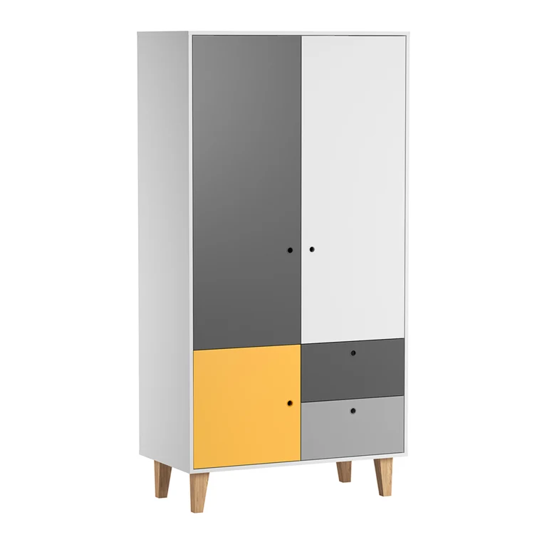 Commode 3 tiroirs et Armoire Vox Concept Jaune