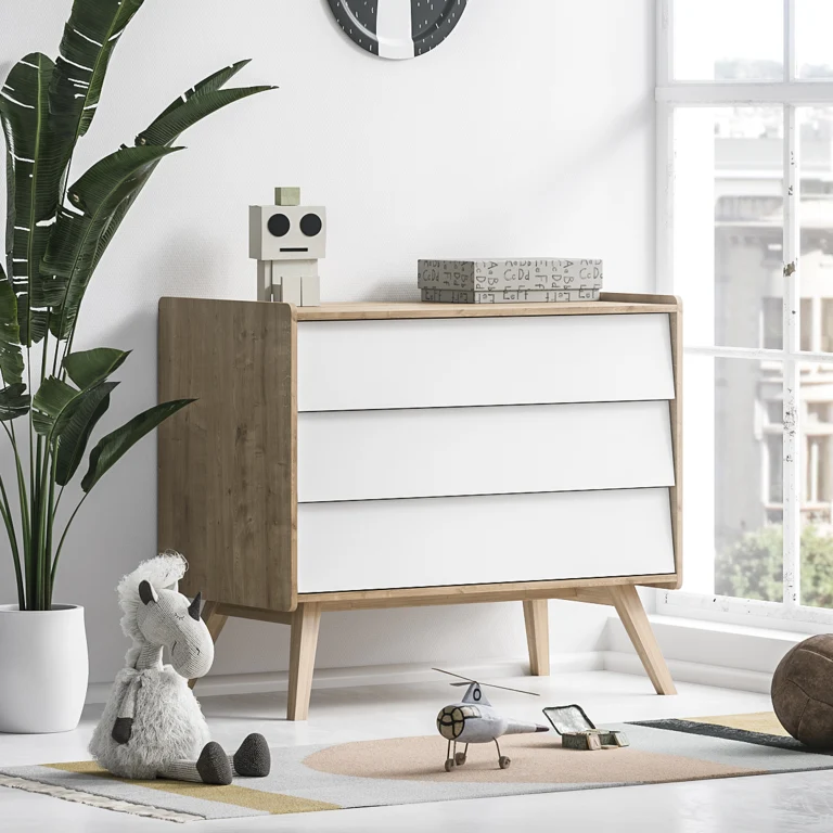Commode 3 tiroirs Vox Vintage Bois Blanc