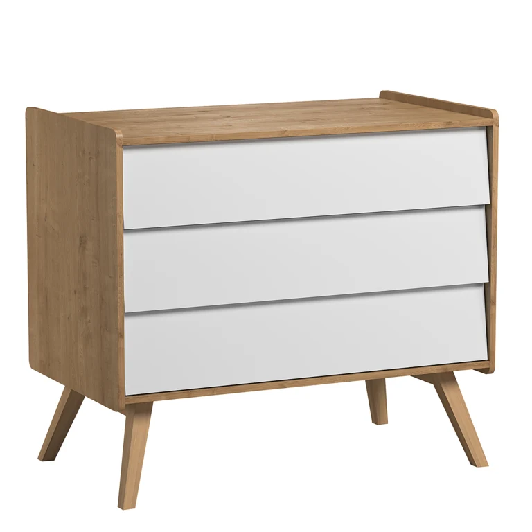 Lit bébé et Commode à langer Vox Vintage Bois Blanc