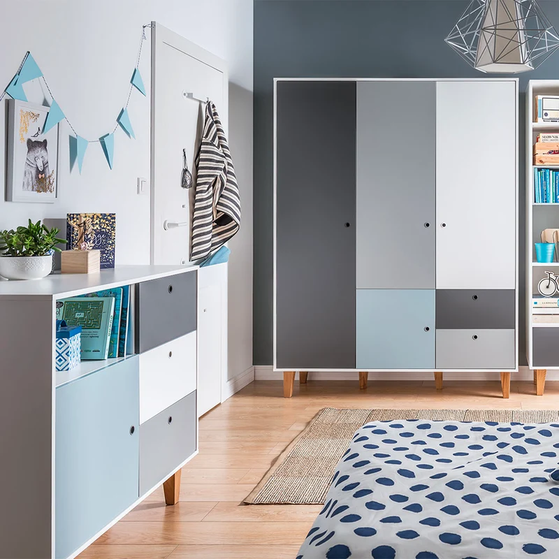 Armoire 3 portes Vox Concept Bleu