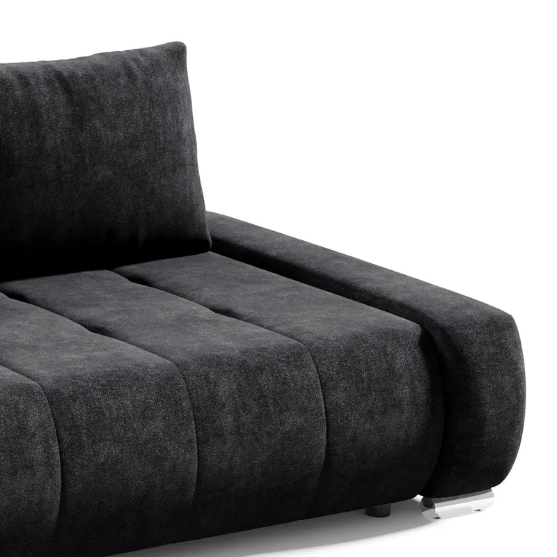 Canapé convertible 3 places avec coffre Jonas Gris anthracite