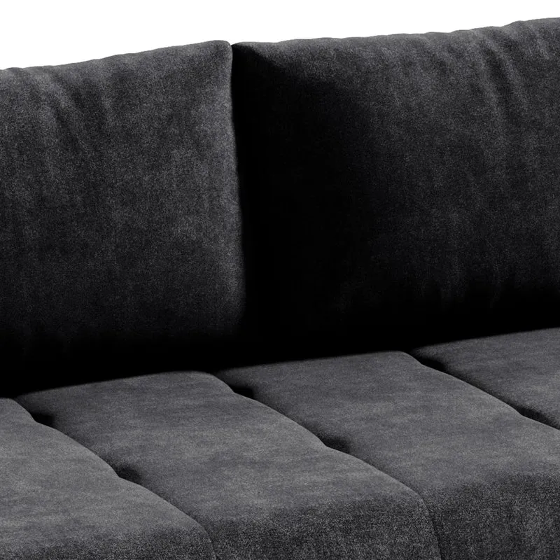 Canapé convertible 3 places avec coffre Jonas Gris anthracite