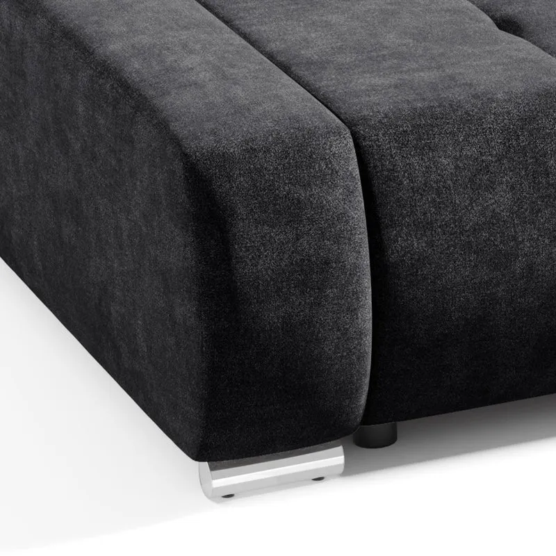 Canapé convertible 3 places avec coffre Jonas Gris anthracite