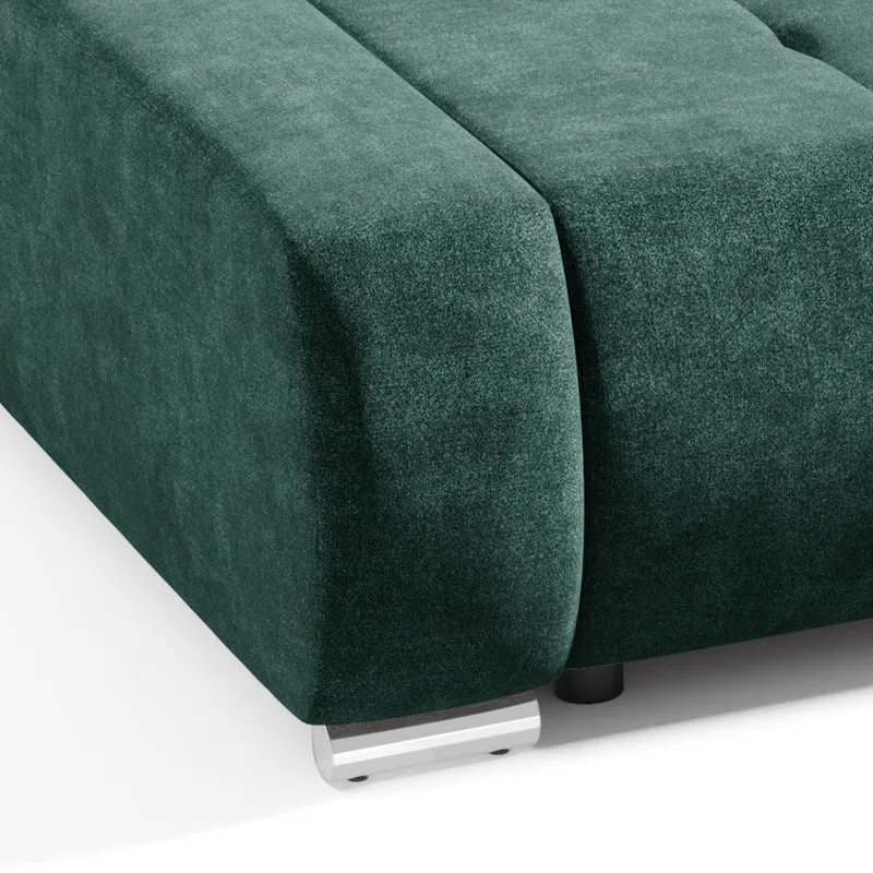 Canapé convertible 3 places avec coffre Jonas Vert foncé