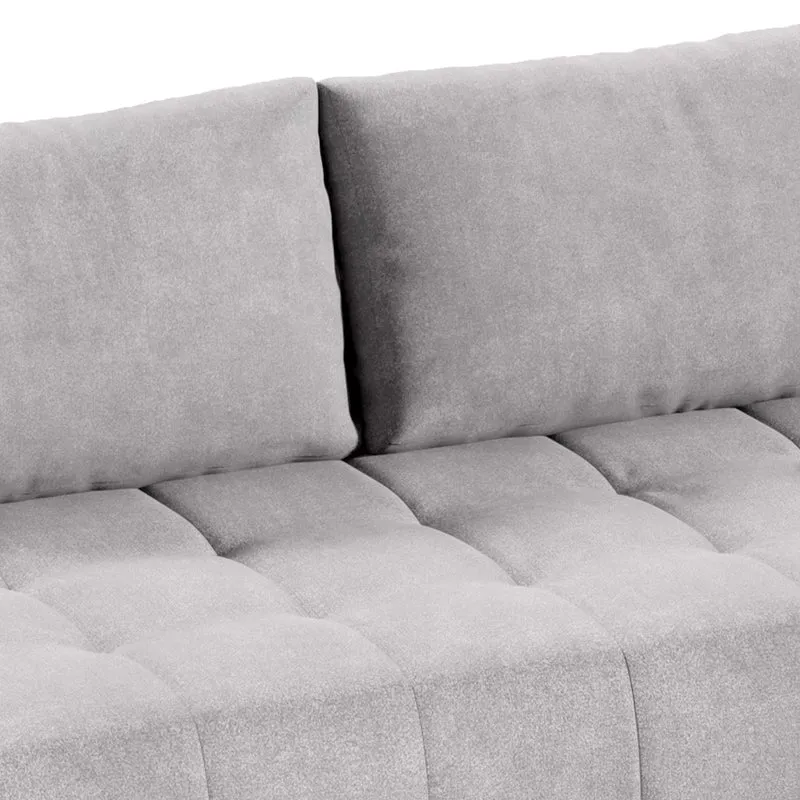 Canapé d'angle convertible droit 4 places avec coffre Jonas Gris clair