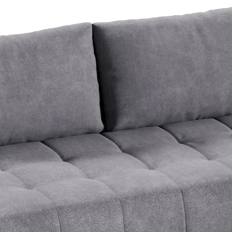 Canapé d'angle convertible droit 4 places avec coffre Jonas Gris foncé