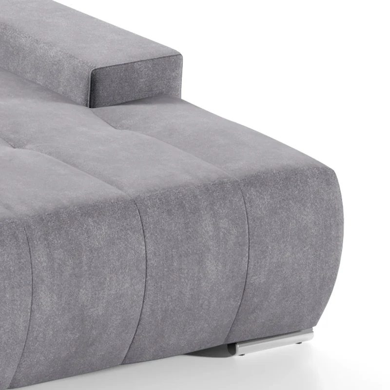 Canapé d'angle convertible droit 4 places avec coffre Jonas Gris foncé