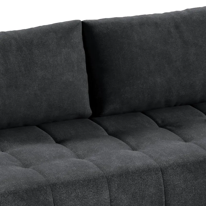 Canapé d'angle convertible droit 4 places avec coffre Jonas Gris anthracite