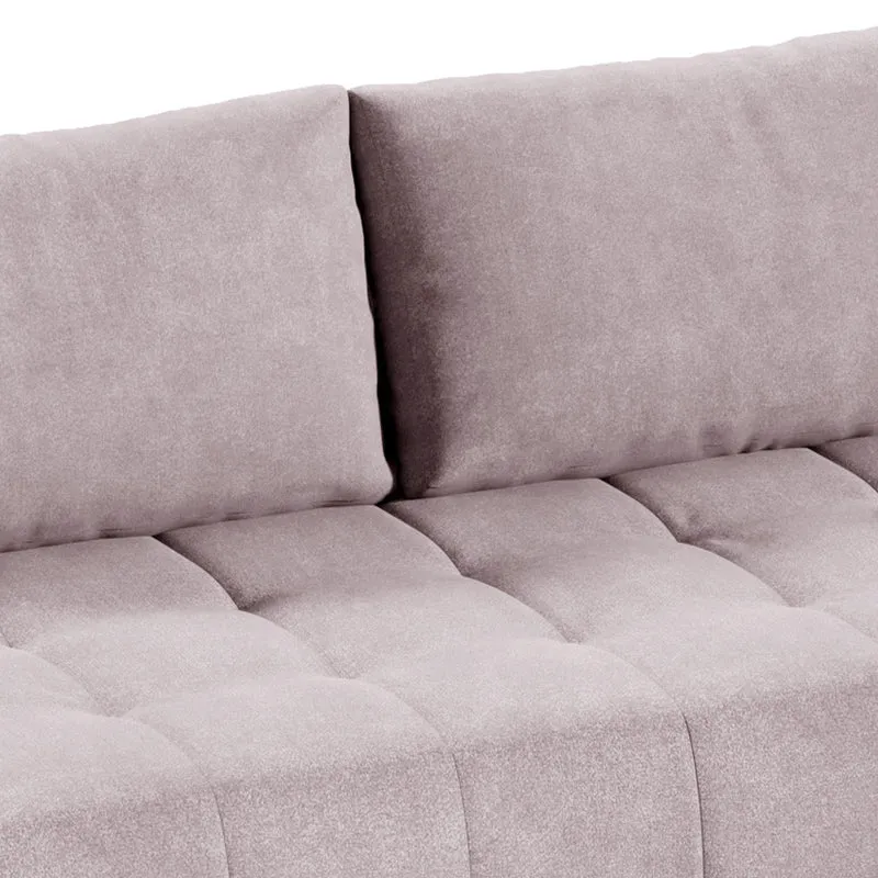 Canapé d'angle convertible droit 4 places avec coffre Jonas Rose