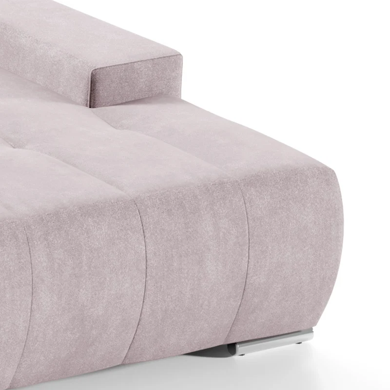 Canapé d'angle convertible droit 4 places avec coffre Jonas Rose