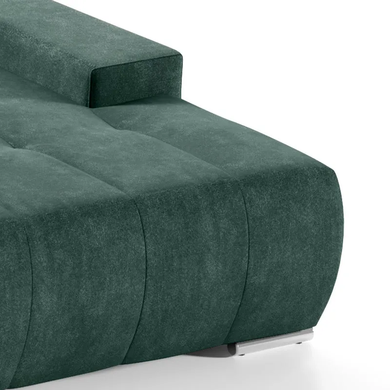 Canapé d'angle convertible droit 4 places avec coffre Jonas Vert