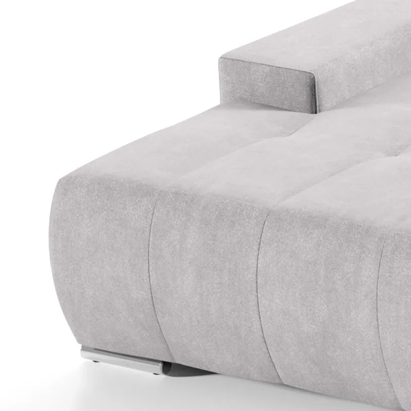 Canapé d'angle convertible gauche 4 places avec coffre Jonas Gris clair