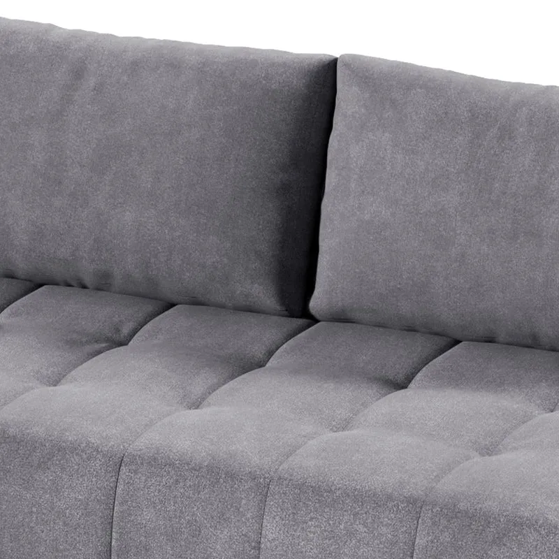 Canapé d'angle convertible gauche 4 places avec coffre Jonas Gris foncé