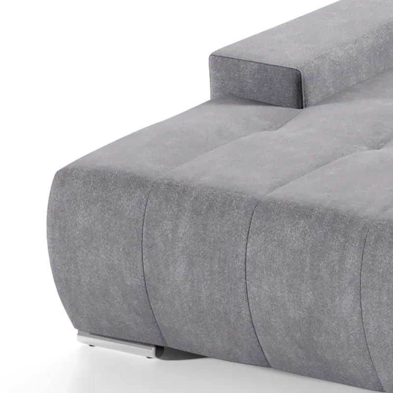 Canapé d'angle convertible gauche 4 places avec coffre Jonas Gris foncé