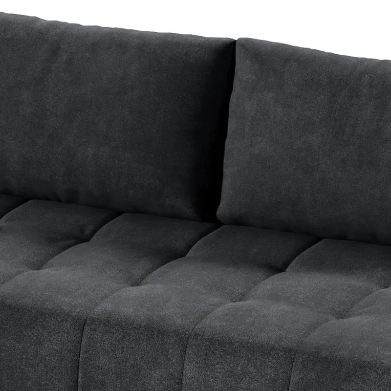 Canapé d'angle convertible gauche 4 places avec coffre Jonas Gris anthracite