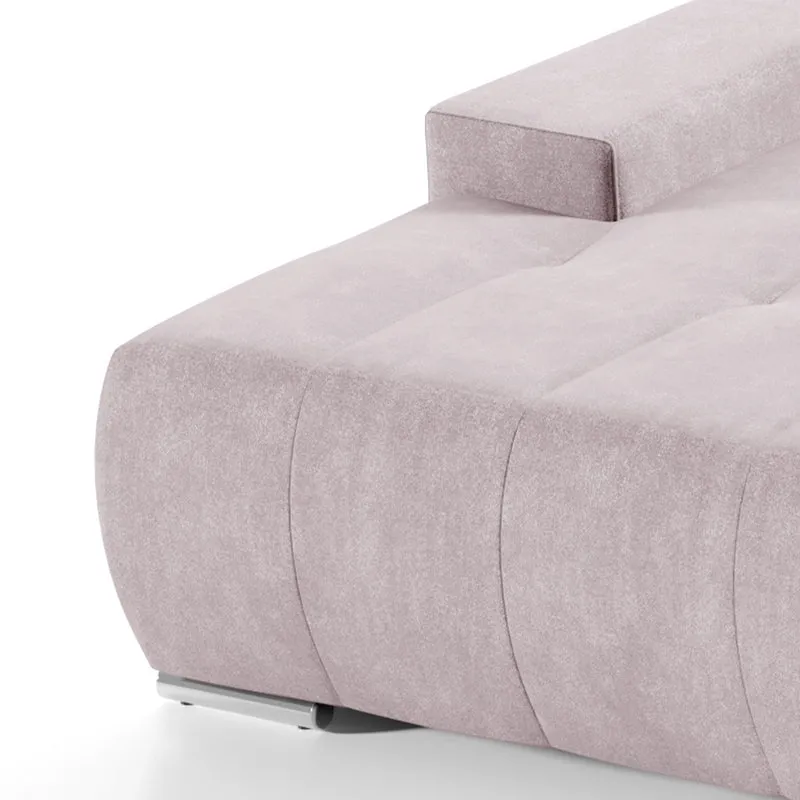 Canapé d'angle convertible gauche 4 places avec coffre Jonas Rose