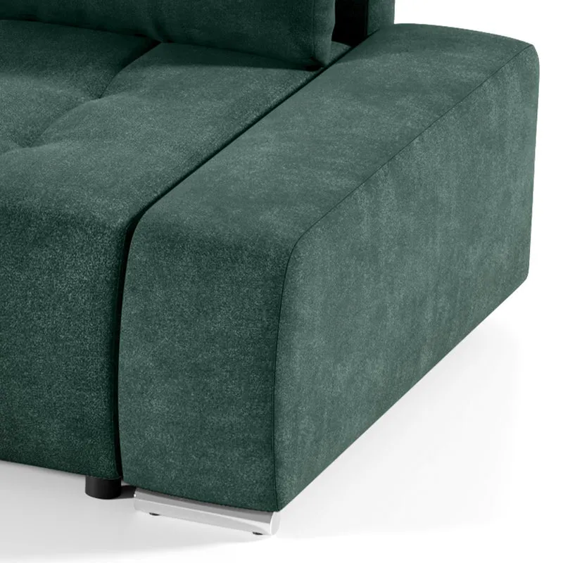 Canapé d'angle convertible gauche 4 places avec coffre Jonas Vert