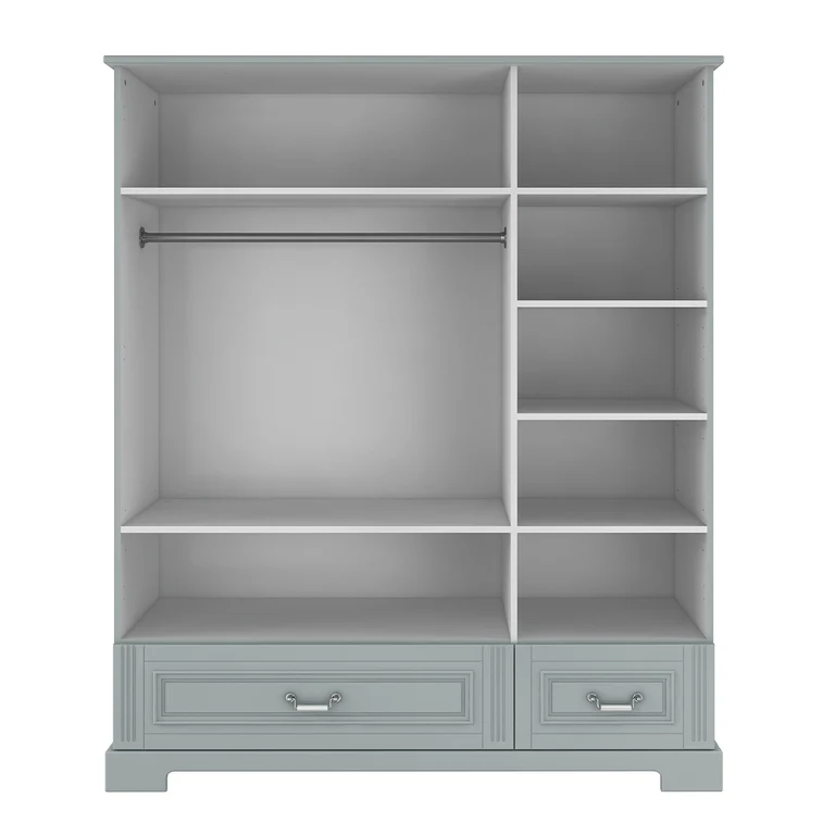 Armoire 3 portes 2 tiroirs Bellamy Ines Gris