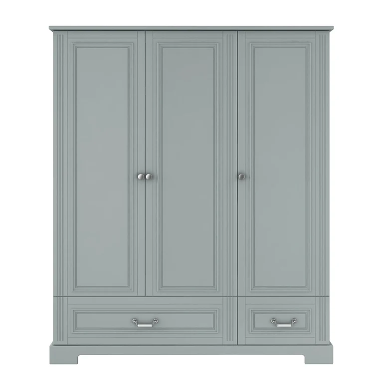 Armoire 3 portes 2 tiroirs Bellamy Ines Gris