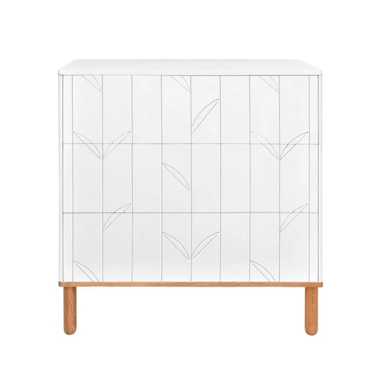 Lit évolutif 70x140 et commode 3 tiroirs Bellamy Toteme Botanic Blanc et bois