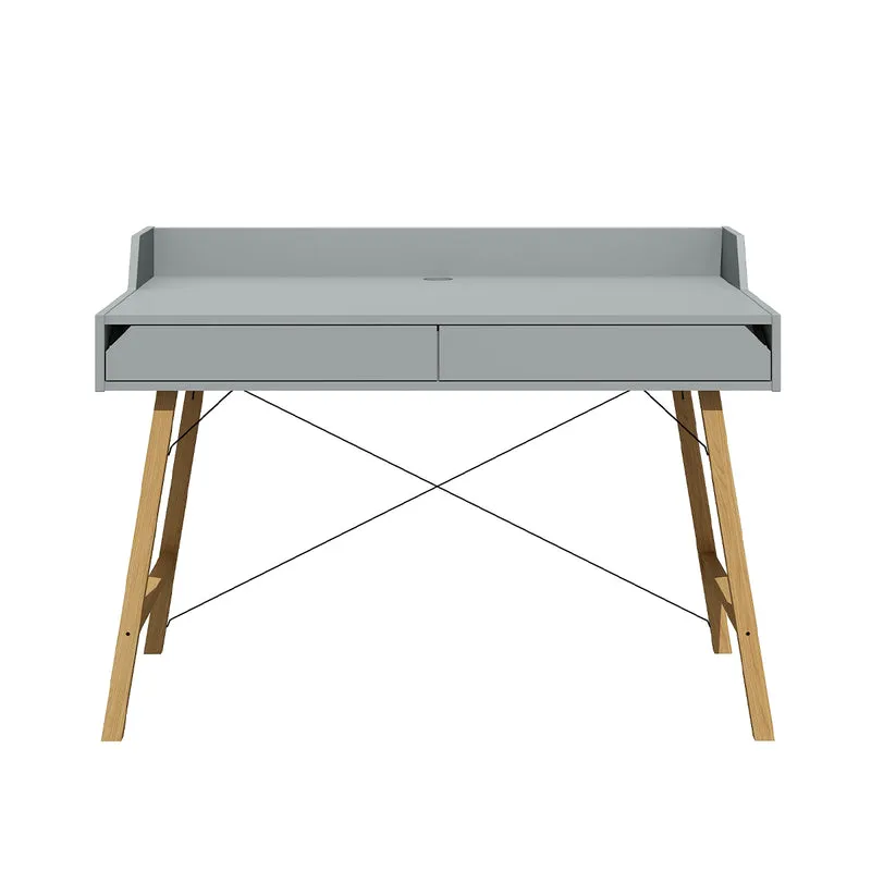 Bureau 2 tiroirs Bellamy Lotta Gris