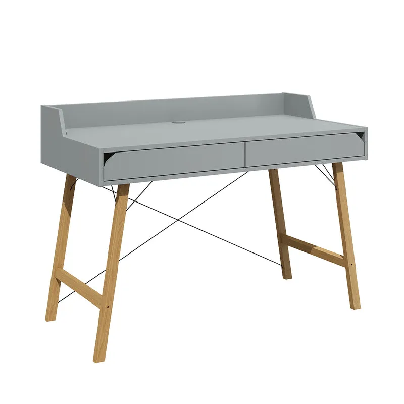 Bureau 2 tiroirs Bellamy Lotta Gris