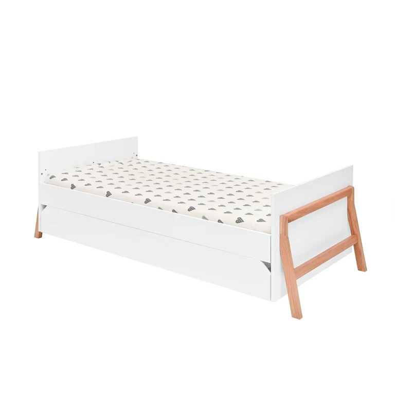 Lit évolutif 70x140 et commode 3 tiroirs Bellamy Lotta Blanc
